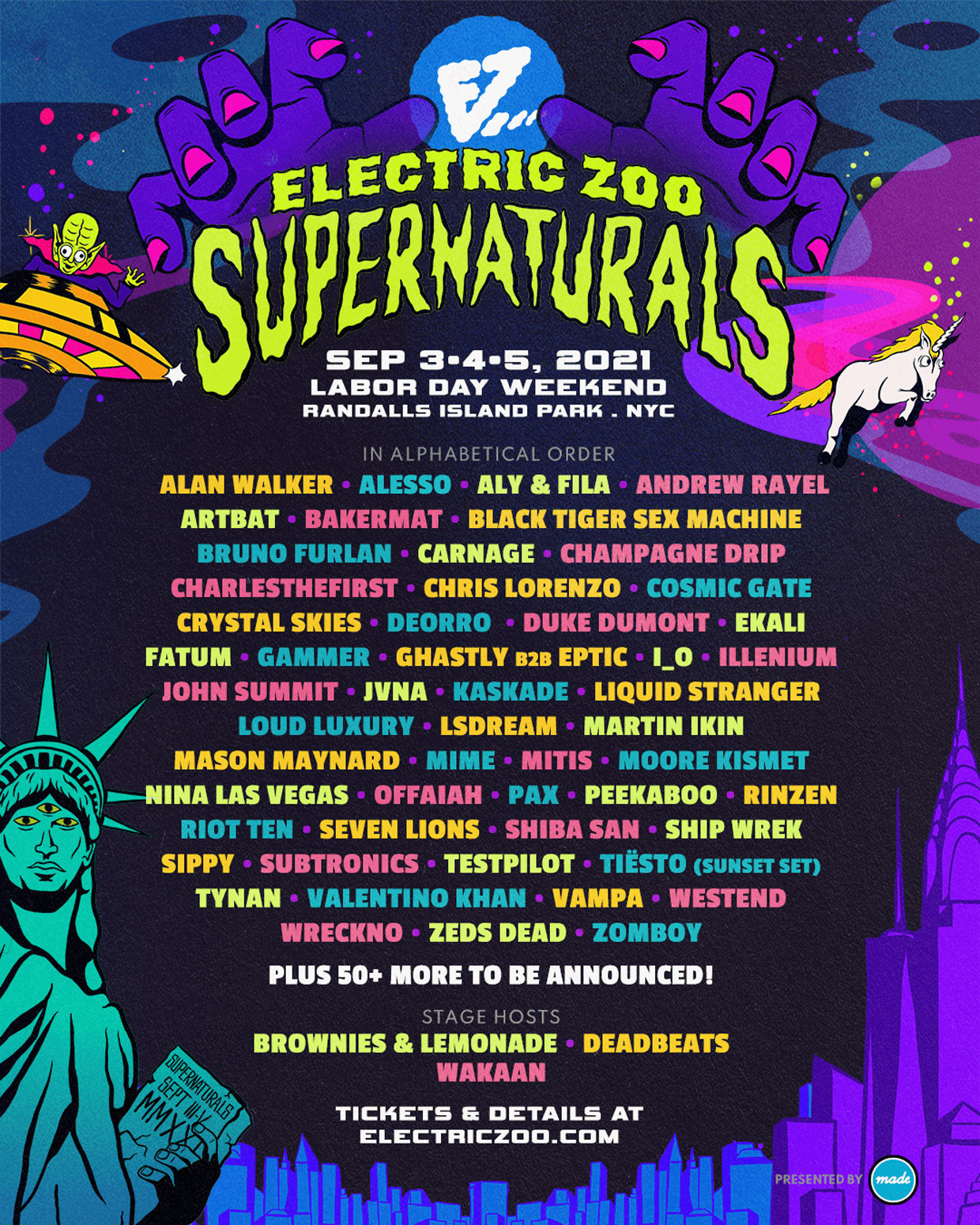 Electric Zoo Is Back For 2021: See the Lineup